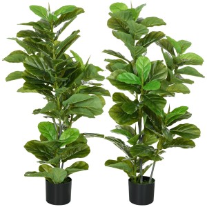 Plantas de Oficina LUSH, Altura 110 cm, Ficus Artificial con Maceta
