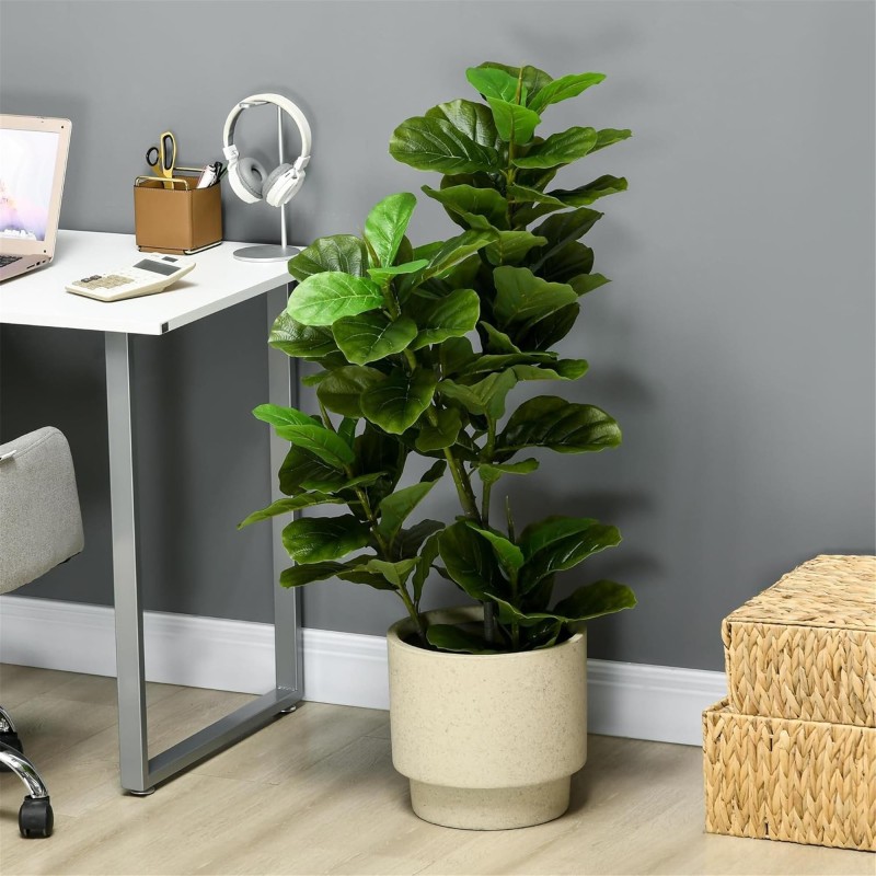 Plantas de Oficina LUSH, Altura 110 cm, Ficus Artificial con Maceta