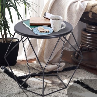 Mesa Auxiliar TROPI, estilo Nórdico Minimalista, color Negro