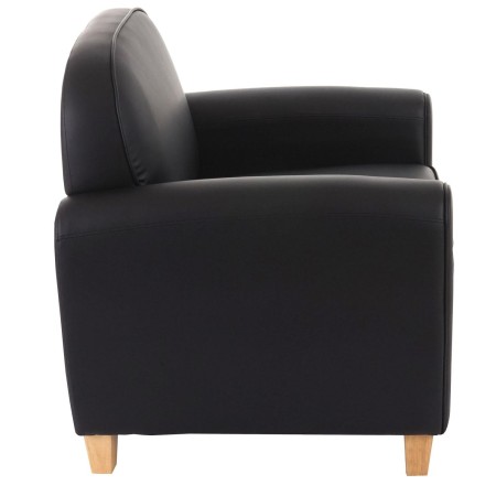 Sofá de 1 plaza ARTIS, elegante diseño y gran acolchado, piel negro