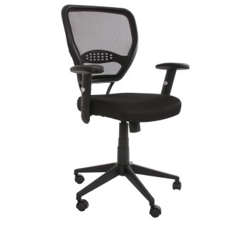 Silla de oficina XXL TENOYA acolchado en malla negra