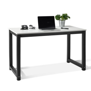 Mesa de ordenador DINA, estructura metal negro, tablero en blanco