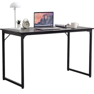 Mesa de oficina ANET, estructura metálica y superficie en madera color negro