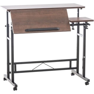 Mesa de Ordenador COMPY, totalmente ajustable y con altura regulable, en madera color nuez
