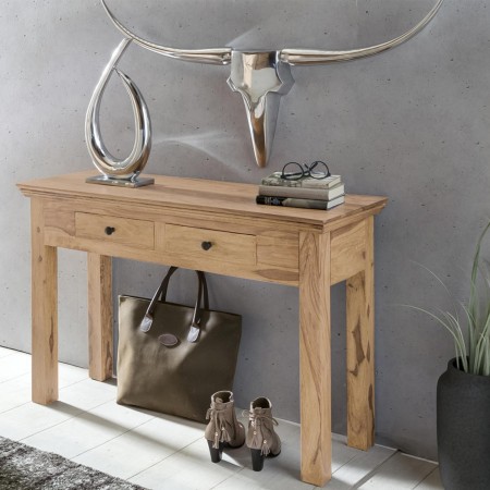 Escritorio DAKOTA, de estilo rústico y hecha a mano, dimensiones 110x40x76cm