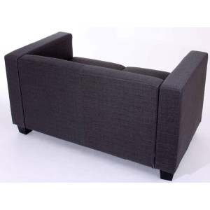 Sofá 2 plazas BASILIO, muy cómodo, en tela gris