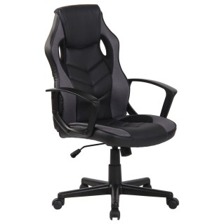 Silla Gaming DELI, en Malla y Piel, color Negro