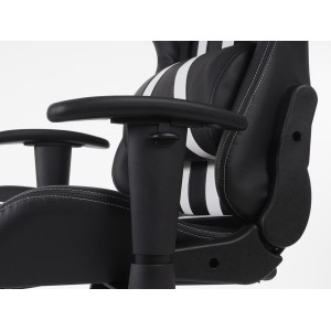 Sillon Gaming DRIVER, Impresionante diseño deportivo, con cojines, en negro y blanco