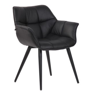 Silla de Confidente TESLA en Piel color Negro