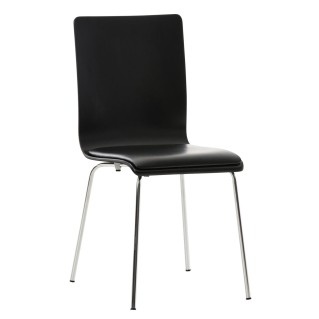 Silla de Confidente NEREIDA, asiento acolchado, en madera color negro