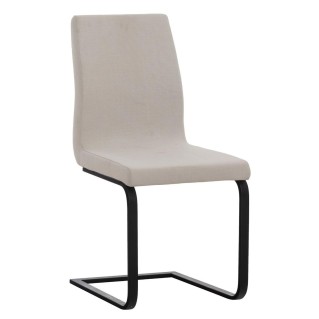 Silla de Confidente ELARA TELA, Estructura en Acero inoxidable, color Blanco