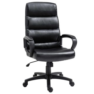 Sillón de Oficina BRUT en Piel color Negro
