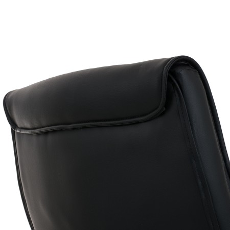 Silla de Confidente CAROL, estructura metálica, en Piel color Negro