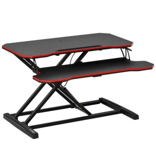 Soporte para pantalla NESTA, Dimensiones 80x40x11-50,5 cm, color Negro y Rojo