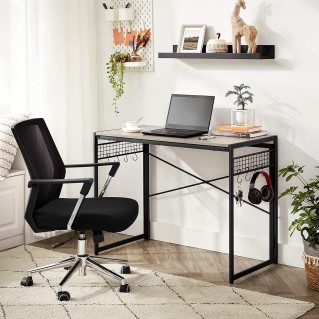 Mesa de Escritorio GANTON, Diseño moderno, en madera color haya gris