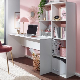 Mesa para ordenador GUIZA en Madera color Blanco