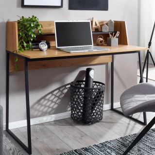 Mesa para Ordenador MARTE, en Metal y Madera, color Roble