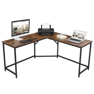 Mesa de ordenador para oficina FRED, en metal y madera color roble