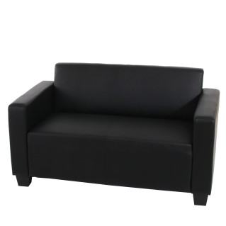 Sofá 2 plazas RODDY, diseño de líneas modernas y muy cómodo, en piel color negro