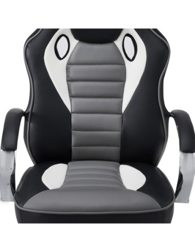 Silla gaming ZELDA, reclinable, con cojines, en piel color negro/amarillo