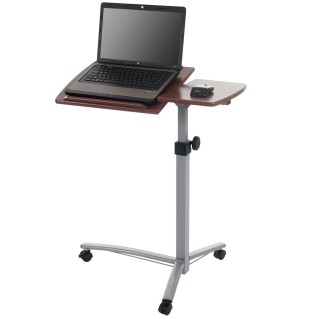 Mesa / Atril STAND, superficie para ordenador y ratón, ajustable en altura y con ruedas