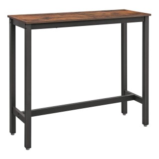Mesa Alta MASTER, en Metal y Madera, color Negro y Marrón Oscuro