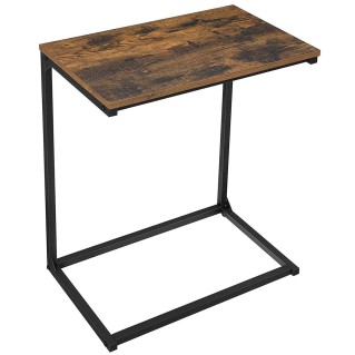 Mesa Auxiliar multifuncional LESTER, color Negro y Marrón Oscuro
