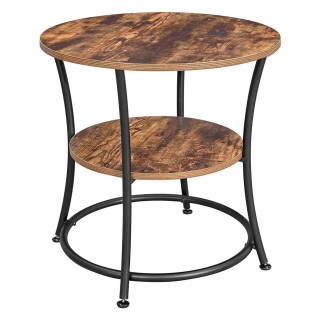 Mesa Auxiliar EUXY, en Madera y Metal, color Marrón