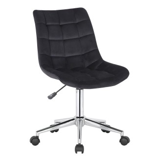 Silla de Oficina SAMMY en Terciopelo color Negro
