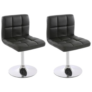 Lote de 2 unidades de la Silla de Confidente VERDI, en Piel en color Negro