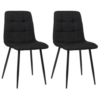 Lote de 2 Sillas de Confidente RIAD en Tela color Negro