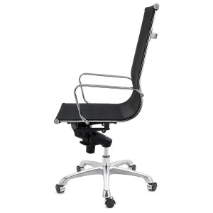 Silla de oficina DOMI, estructura cromada, en malla negra