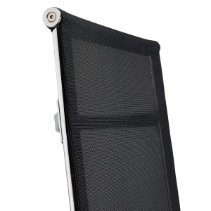 Silla de oficina DOMI, estructura cromada, en malla negra