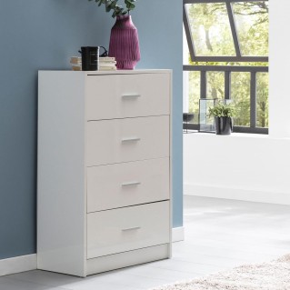 Armario ARTICK, 4 cajones, madera color Blanco