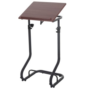 Mesa / Atril STAND PRO, superficie para ordenador en madera color nogal, ajustable en altura