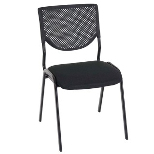 Silla de confidente NAPOLI, estructura metálica, color negro y patas negras