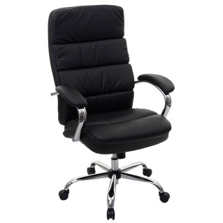 Sillón de oficina JUSTIN, máxima resistencia hasta 220 kg, en piel negro