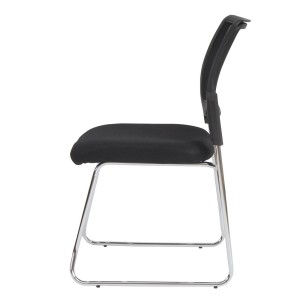 Lote de 4 sillas de confidente PISA apilables con diseño ergonómico, estructura metálica y tapizadas en malla transpirable