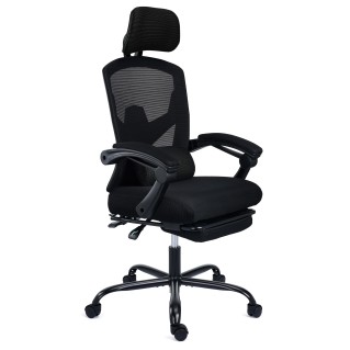 Silla de Oficina DELTA, reposapiés extensible, negro