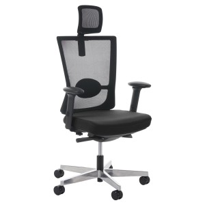Silla ergonómica NILO PRO, 100% ajustable, en negro