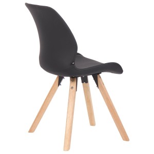 Lote 2 sillas de confidente KALI, estructura de madera, color negro