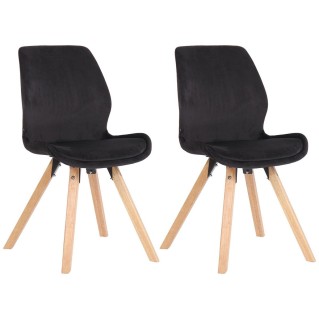 Lote 2 sillas de confidente KALI, estructura de madera, color negro
