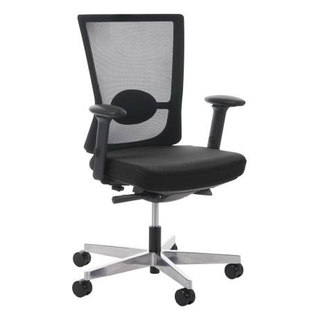 Silla ergonómica NILO, 100% ajustable, en negro