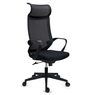 Silla de Oficina SINTRA, con reposacabezas, En Negro