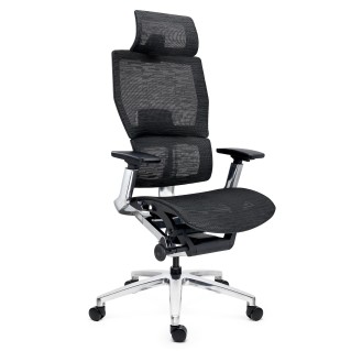 Silla Ergonómica ERGOPLUS, Reposacabezas, Estructura Metal, Negro