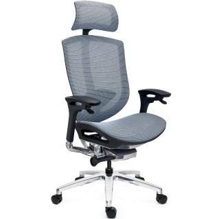 Silla Ergonómica OPTIMA, Reposacabezas, Estructura Metal, Azul