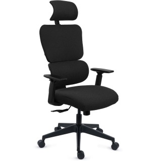 Silla Ergonómica TUDOR, Con Percha, Uso 8H, Malla Acolchada, Negro 