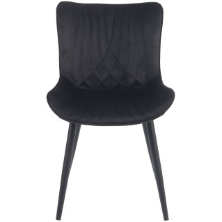 Silla de Confidente KIMET, Patas Metálicas, en Terciopelo color Negro