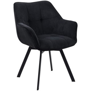Silla de Confidente TAMMY, Giratoria, color Negro