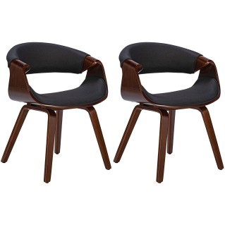 Silla de Confidente MARGOT, marco de madera, en tela color negro